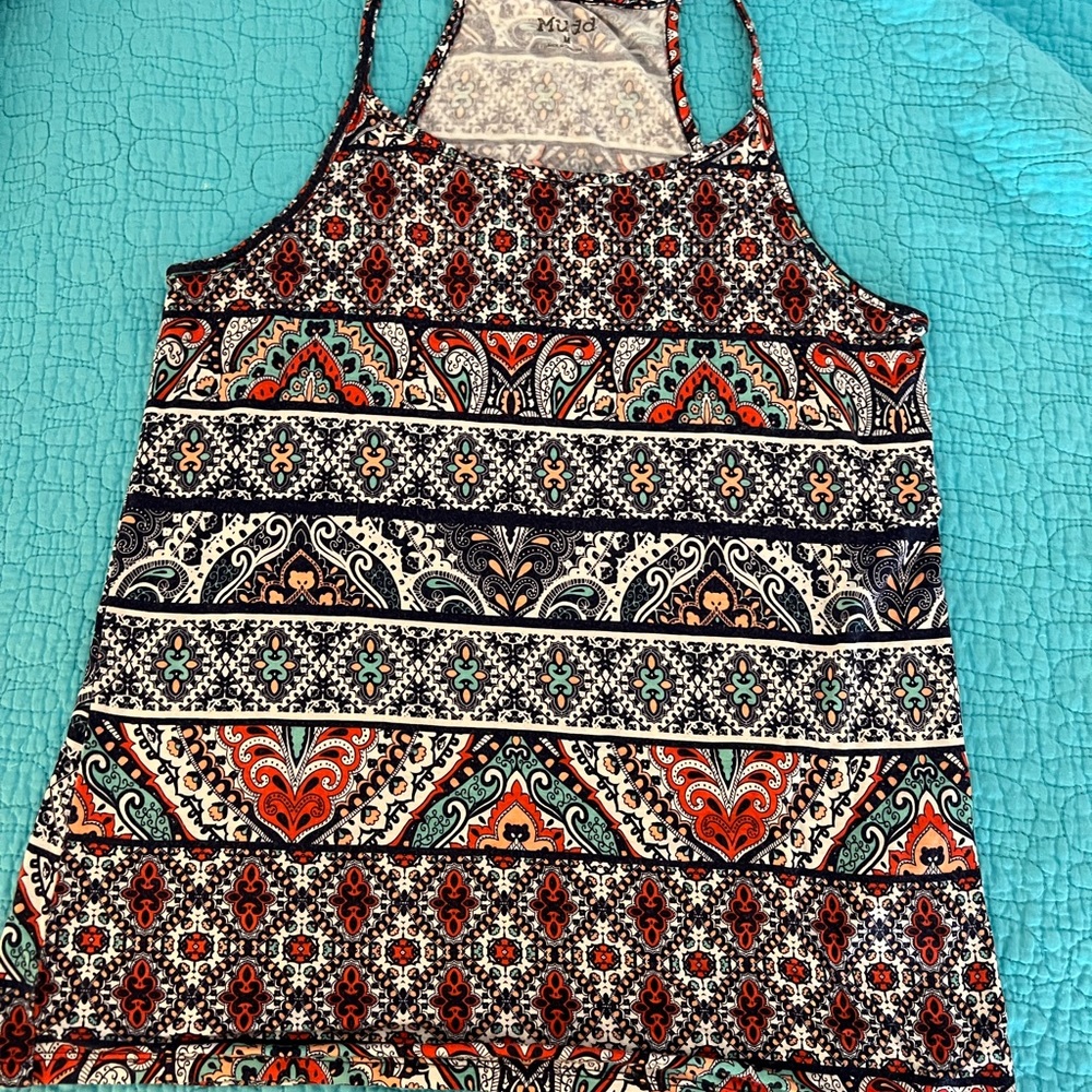 Mudd Colorful Patterned Tank Top